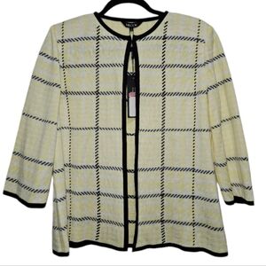 NWT! Misook Blazer Yellow Houndstooth Women's Small Blazer Jacket Cardigan New!